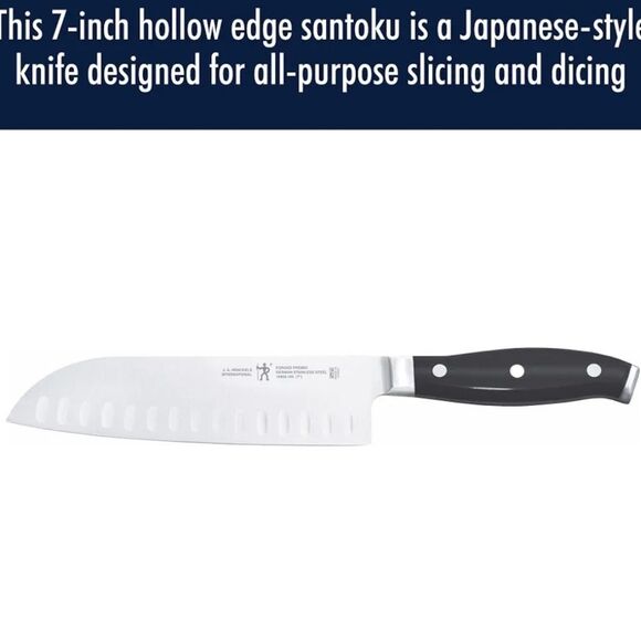 Henckels Premio Forged 7" Hollow Edge Santoku Knife - Picture 3 of 13